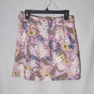 Mink Pink Floral Skirt Linen Blend NWT